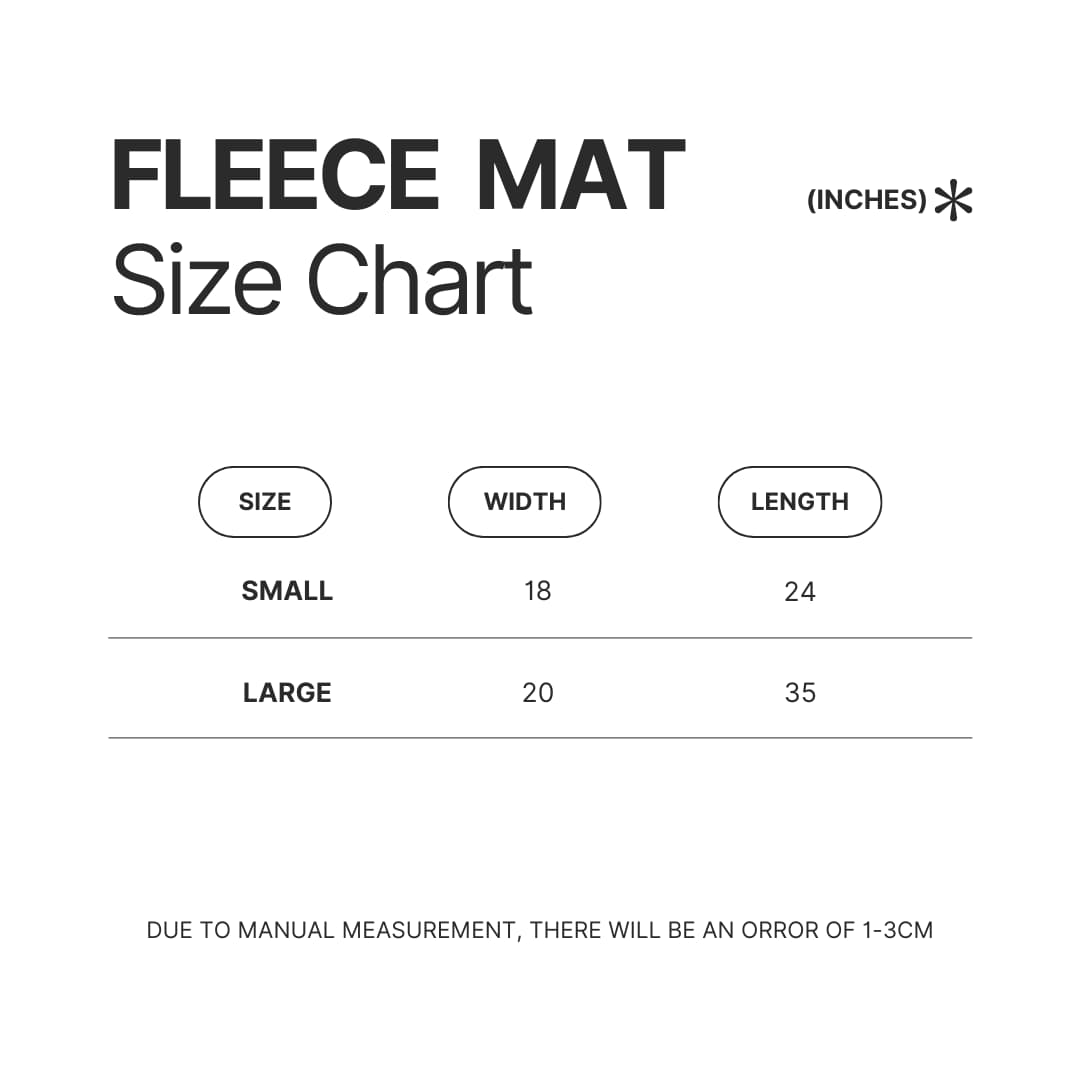 Fleece Mat Size Chart - Kaiju No. 8 Store