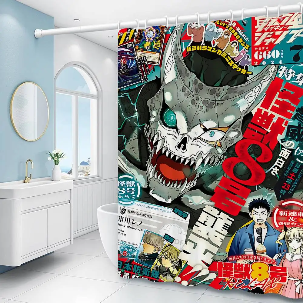 Colorful Anime Kaiju No.8 Shower Curtain
