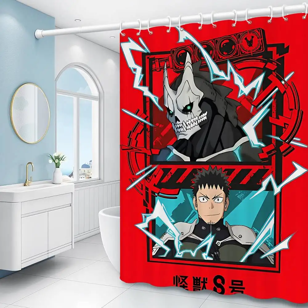 Anime Kaiju No.8 Red Design Shower Curtain