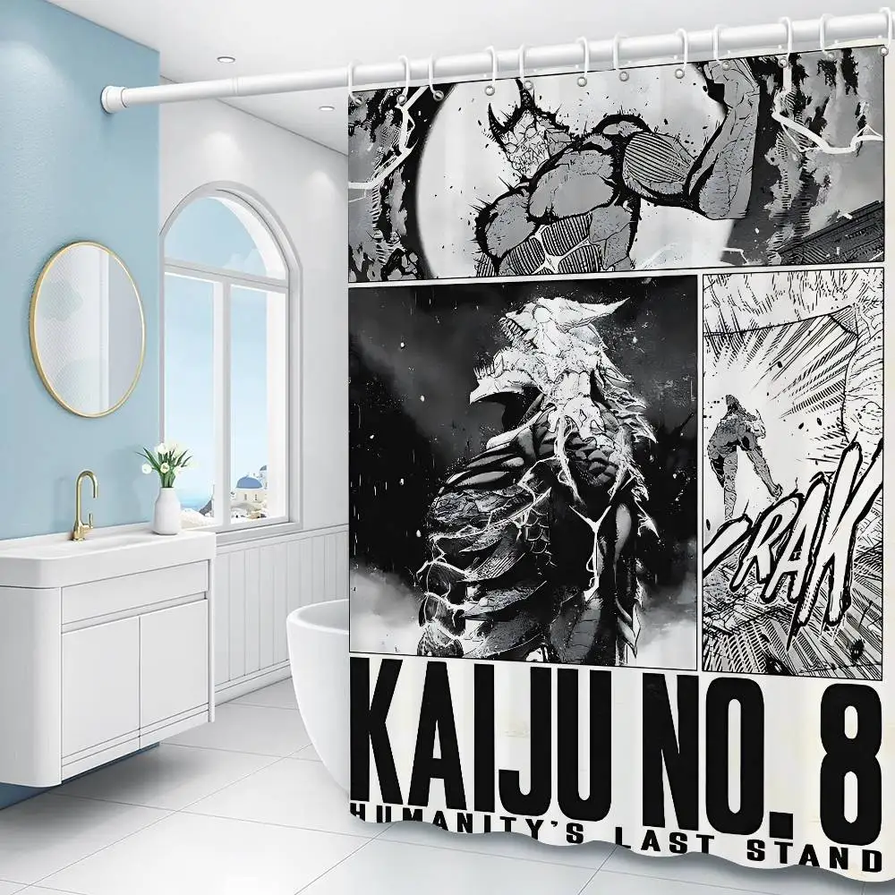 Manga Design Kaiju No.8 Shower Curtain
