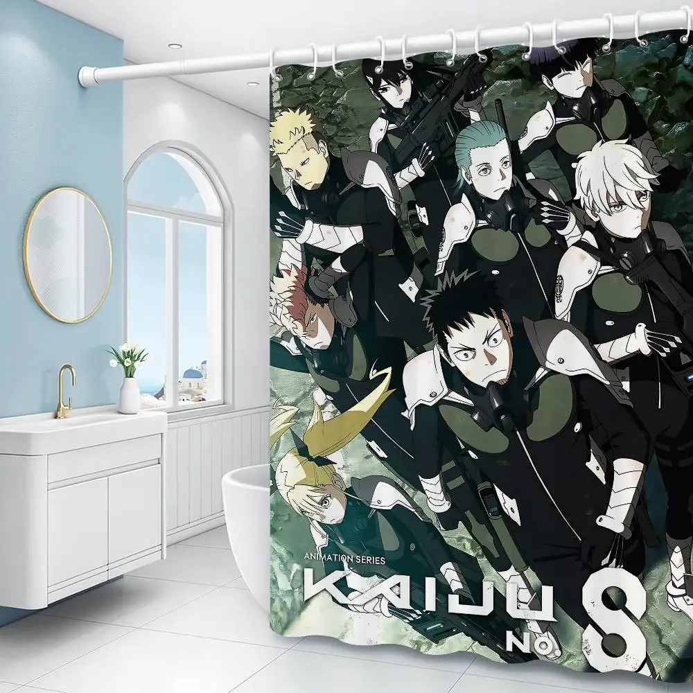 Anime Kaiju No.8 Kafka With His Team Shower Curtain