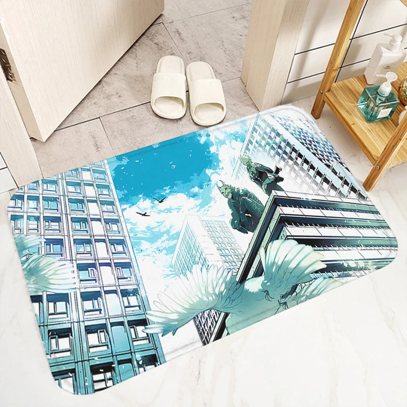 Kaiju No. 8 Kafka With Blue Face Bath Mat