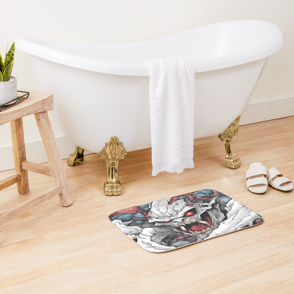 Kaiju No. 8 Red-eyed Monster Illustration Bath Mat - Image 2