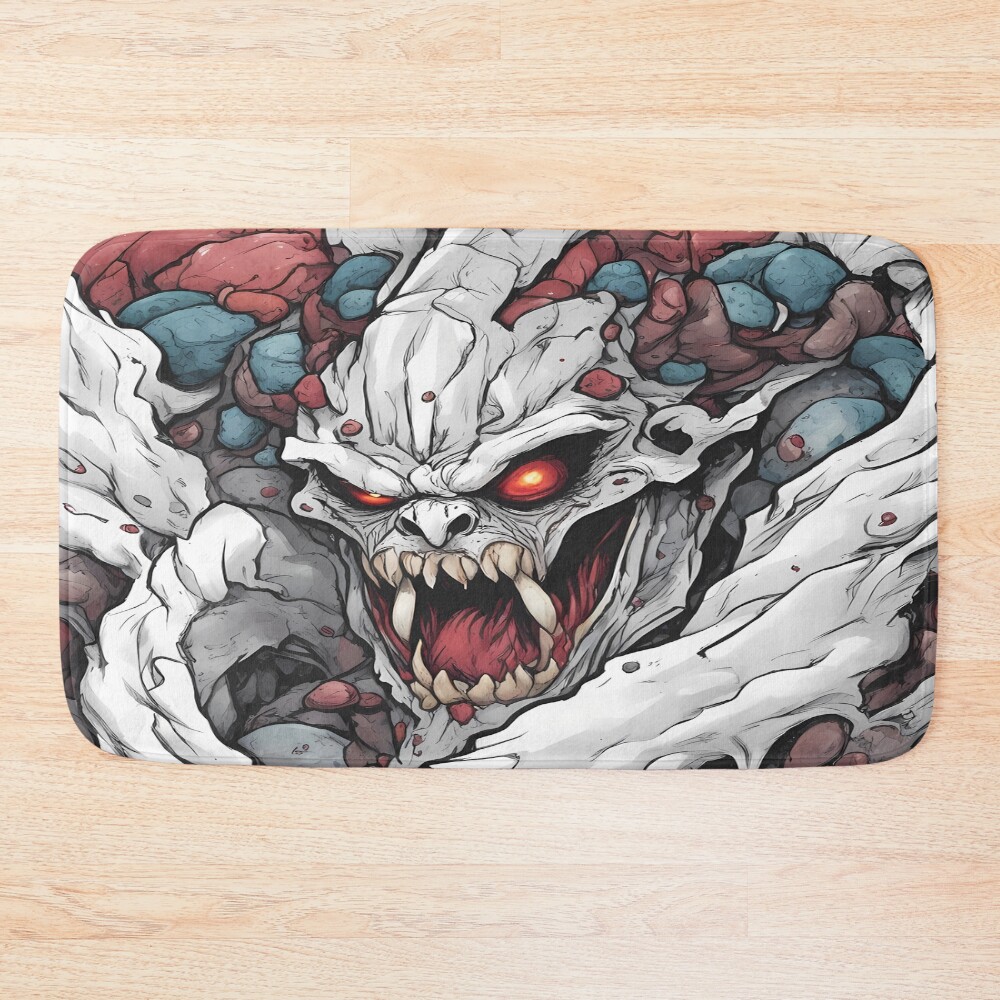 Kaiju No. 8 Red-eyed Monster Illustration Bath Mat