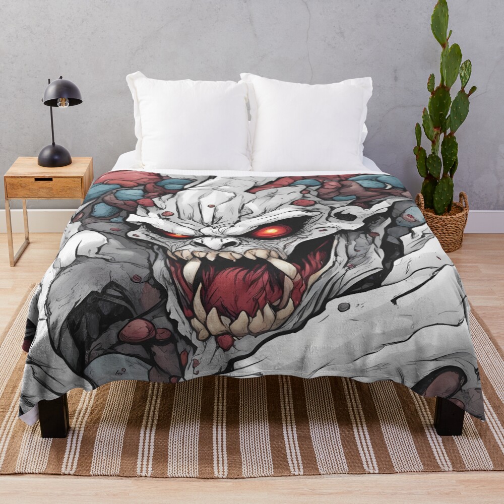 Kaiju No. 8 Red-eyed Monster Illustration Throw Blanket