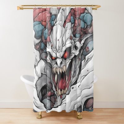 Kaiju No. 8 Red-eyed Monster Illustration Shower Curtain