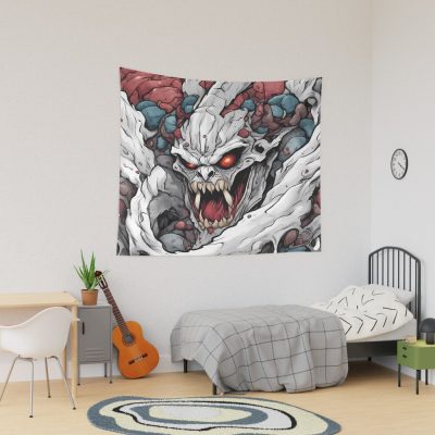 Kaiju No. 8 Red-eyed Monster Illustration Tapestry