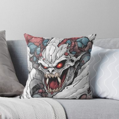 Kaiju No. 8 Red-eyed Monster Illustration Throw Pillow